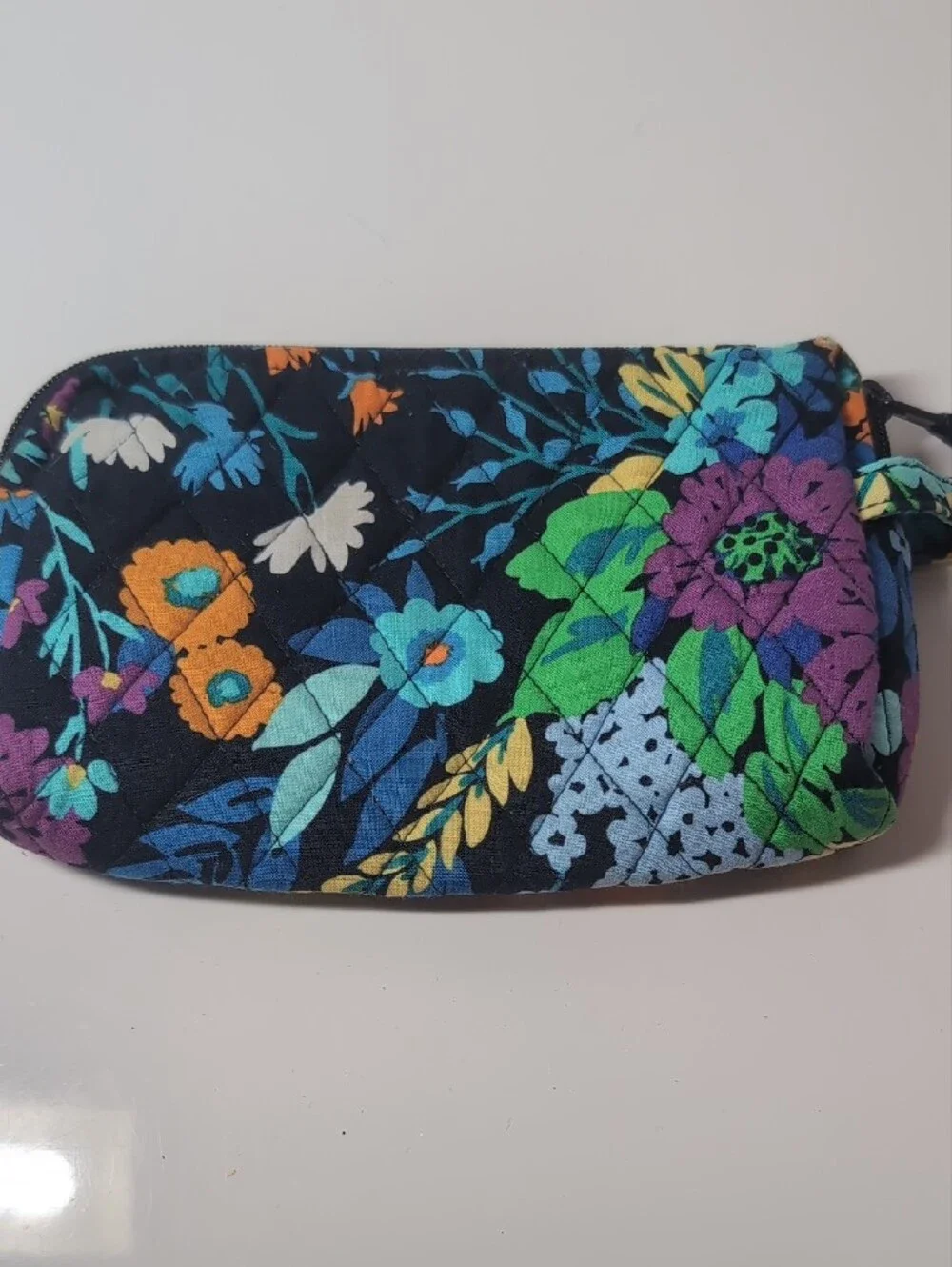 Vera Bradley Floral Quilted Wristlet Pouch - Navy Multicolor